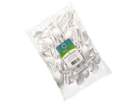 PAPSTAR Cuillère à café réutilisable, longueur 130 mm, blanc