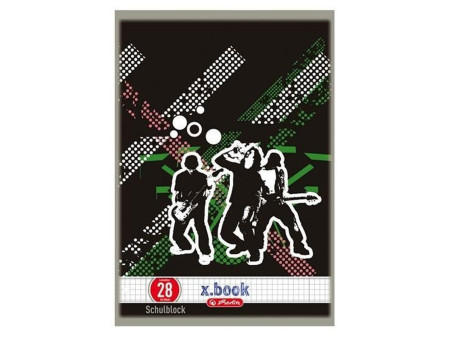 herlitz Bloc de cours x.book, A4, réglure 28 / quadrillé