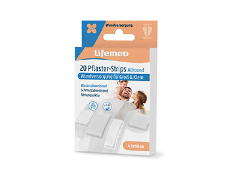 Lifemed Pansements 'Allround', pack de 20, mi-transparent