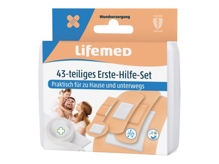 Lifemed Kit de pansements de premiers secours, 43 pièces