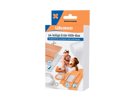 Lifemed Kit de pansements de premiers secours, 64 pièces