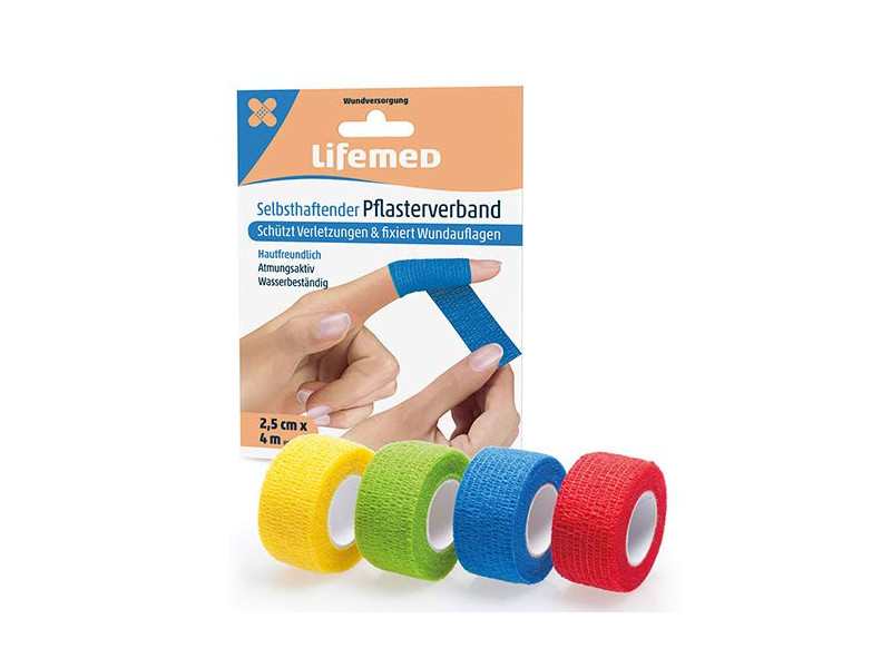 Lifemed Bande cohésive, auto-adhésive, assorti