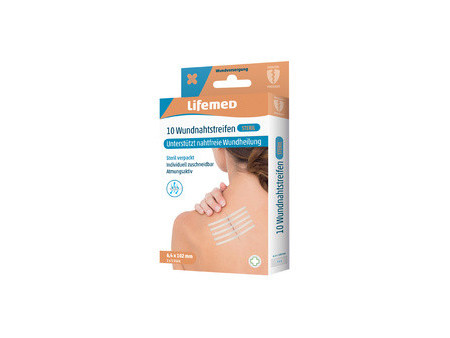 Lifemed Bande de suture cutanée stérile, boîte de 10, blanc