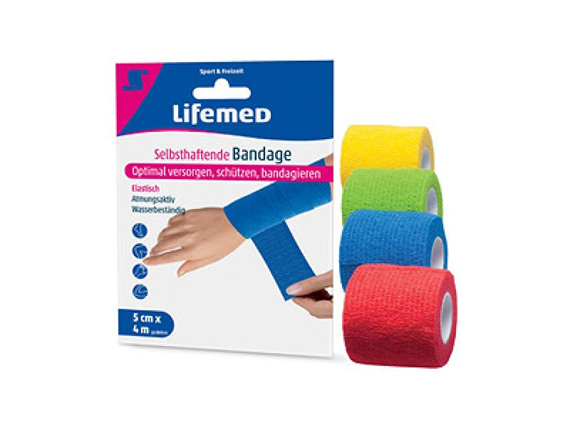 Lifemed Bande cohésive auto-adhésive, 50 mm x 4,0 m
