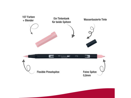 Tombow Feutre double pointe 'DUAL BRUSH PEN ABT', dusty rose