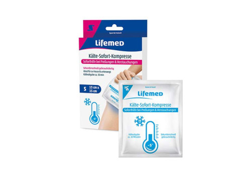Lifemed Compresse de froid instantané, 150 x 130 mm, blanc