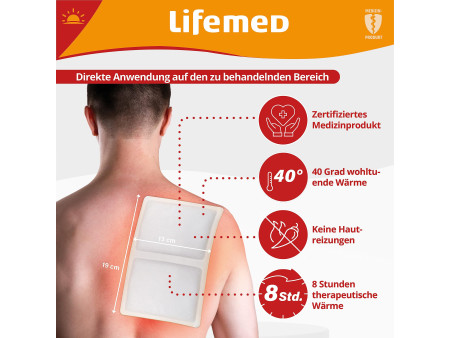 Lifemed Patch chauffant, 190 x 130 mm, blanc