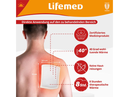 Lifemed Patch chauffant pour la nuque, 230 x 90 mm, blanc