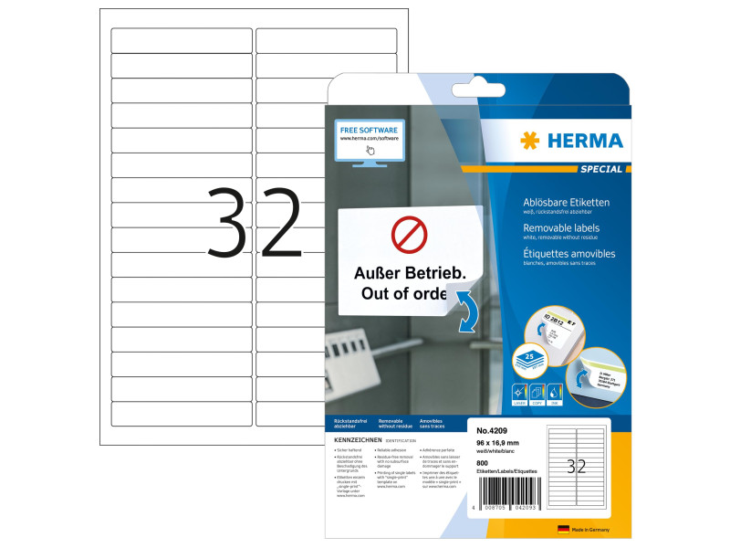 HERMA Etiquette universelle SPECIAL, 96 x 16,9 mm, blanc