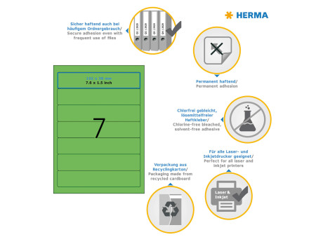 HERMA Etiquette pour classeur SPECIAL, 192 x 38 mm, vert