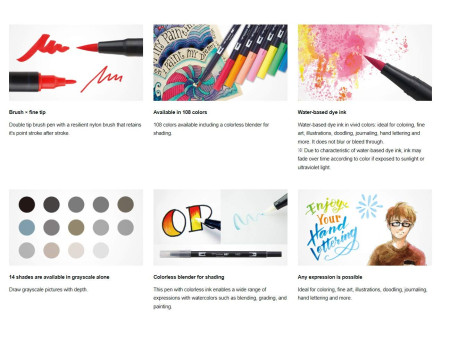 Tombow Feutre double pointe 'DUAL BRUSH PEN ABT', carmine