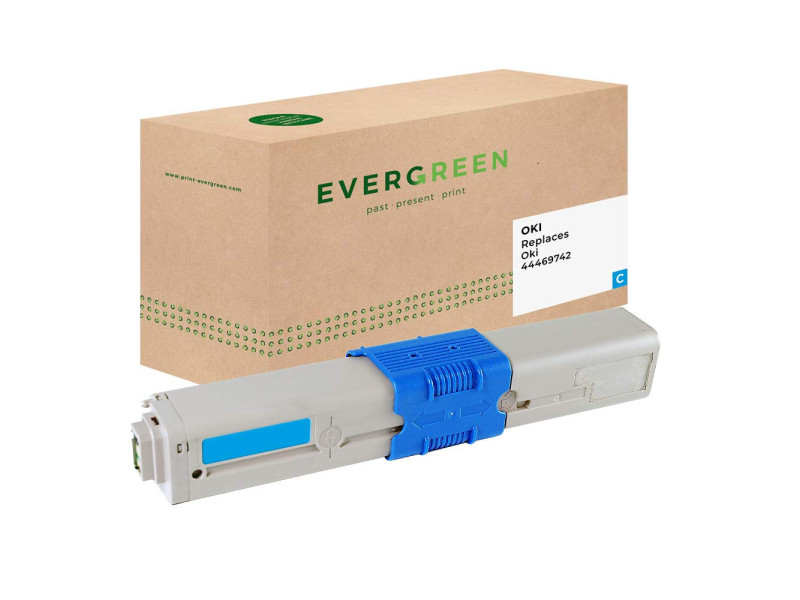EVERGREEN Toner EGTO44469742E remplace OKI 44469742, cyan