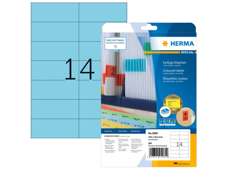 HERMA Etiquette universelle SPECIAL, 105 x 42,3 mm, bleu