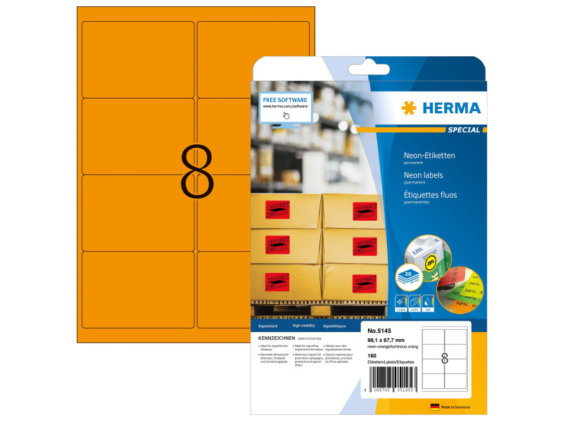 HERMA Etiquette universelle SPECIAL, 99,1 x 67,7 mm, orange