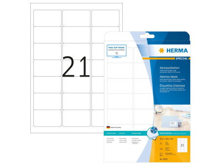 HERMA Etiquette InkPrint SPECIAL, 63,5 x 38,1 mm, blanc