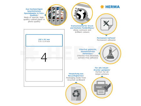 HERMA Etiquette dos de classeur SPECIAL, 192 x 61 mm, blanc