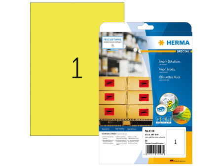 HERMA Etiquette universelle SPECIAL, 210 x 297 mm, jaune