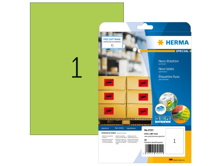 HERMA Etiquette universelle SPECIAL, 210 x 297 mm, vert
