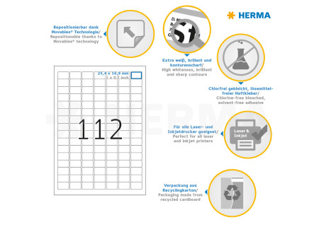 HERMA Etiquette universelle SPECIAL, 25,4 x 16,9 mm, blanc