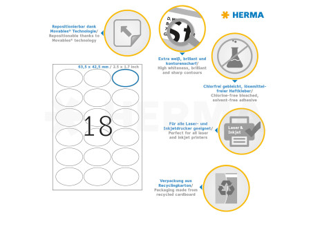 HERMA Etiquette universelle SPECIAL, 63,5 x 42,3 mm, blanc