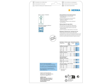 HERMA Etiquette d'adresse, 67 x 38 mm, coins arrondis, blanc