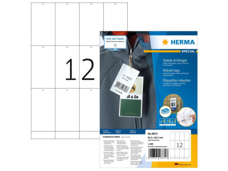 HERMA Etiquette à suspendre SPECIAL, 93,5 x 52,5mm, blanc