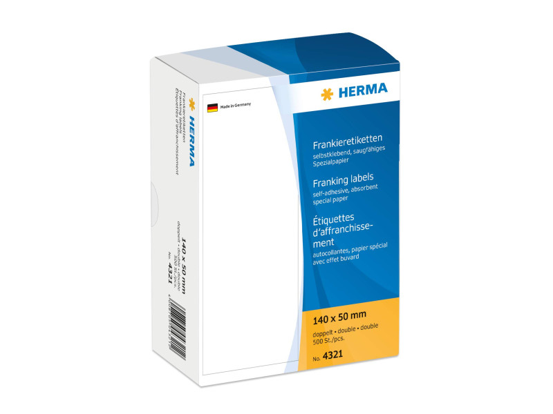 HERMA Etiquette à affranchir, 140 x 50 mm, double, blanc