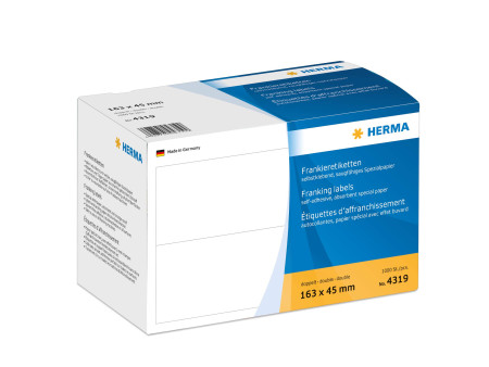 HERMA Etiquette à affranchir, 163 x 45 mm, double, blanc