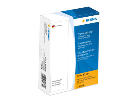 HERMA Etiquettes à affranchir, 130 x 40 mm, simple, blanc
