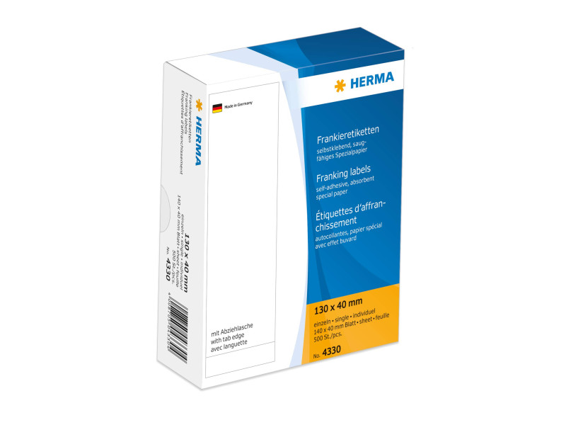 HERMA Etiquettes à affranchir, 130 x 40 mm, simple, blanc