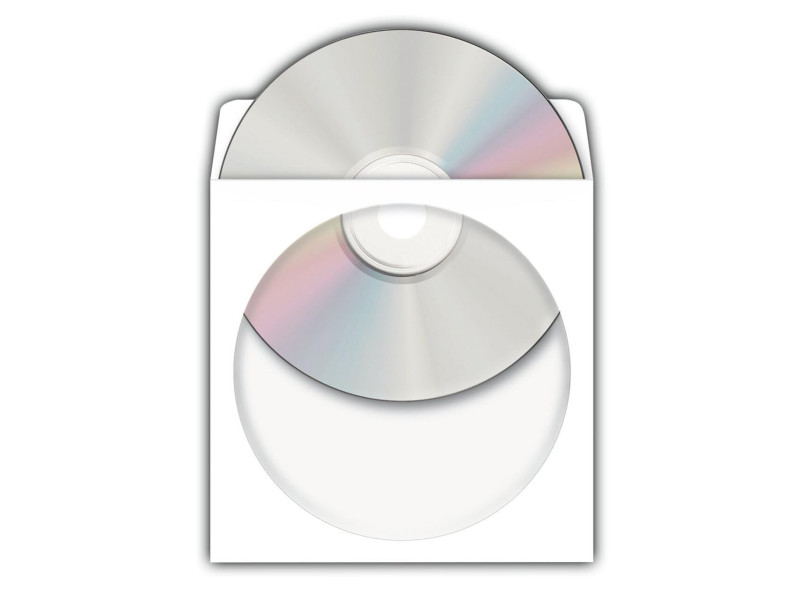 HERMA pochettes papier pour CD/DVD, avec fenêtre, blanc