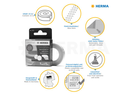 HERMA rouleau de recharge pour roller de colle Transfer,