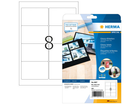HERMA Etiquette brillante SPECIAL, 96 x 63,5 mm, blanc