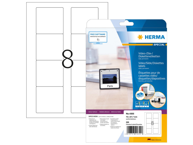 HERMA Etiquette pour disquettes 3,5' SPECIAL, 70 x 67,7 mm
