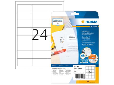 HERMA Etiquette couvrante/correctrice SPECIAL,64,6 x 33,8 mm