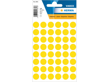 HERMA Pastille adhésive, diamètre: 13 mm, jaune