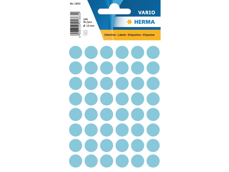 HERMA Pastille adhésive, diamètre: 13 mm, bleu