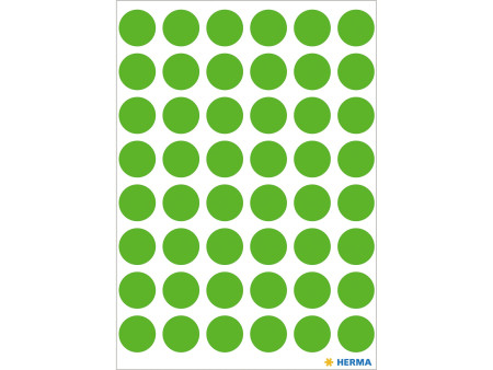 HERMA Pastille adhésive, diamètre: 13 mm, vert fluo