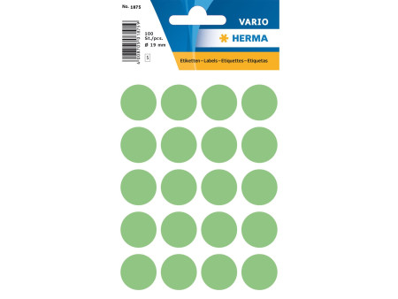 HERMA Pastille adhésive, diamètre: 19 mm, vert