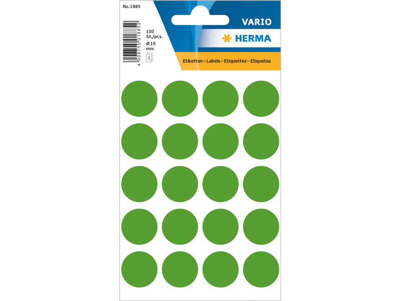 HERMA Pastille adhésive, diamètre: 19 mm, vert foncé