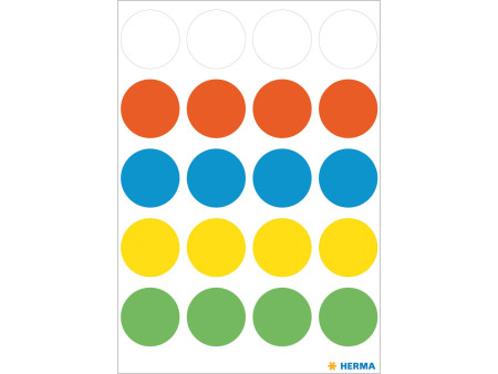 HERMA Etiquette multi-usage, diamètre: 19 mm, rond, assorti