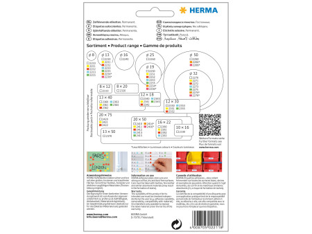 HERMA Pastille adhésive, diamètre: 8 mm, jaune