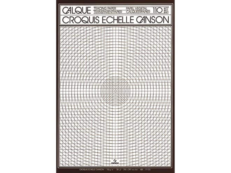 CANSON Bloc de calque, A4, transparent, 110/115 g/m2