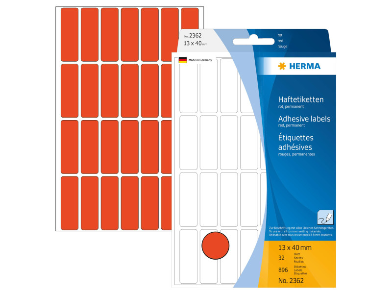 HERMA Etiquette multi-usage, 13 x 40 mm, grand paquet,rouge