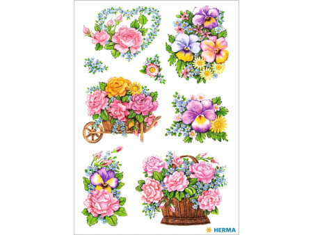 HERMA Sticker DECOR 'Pots de fleurs nostalgiques'