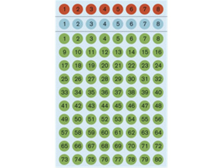 HERMA Stickers chiffres 1-160, diamètre: 8 mm, coloré