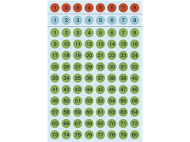 HERMA Stickers chiffres 1-160, diamètre: 8 mm, coloré