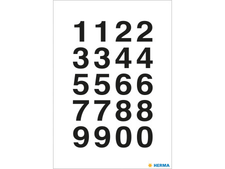 HERMA stickers chiffres 0-9, film noir, hauteur: 20 x 18 mm