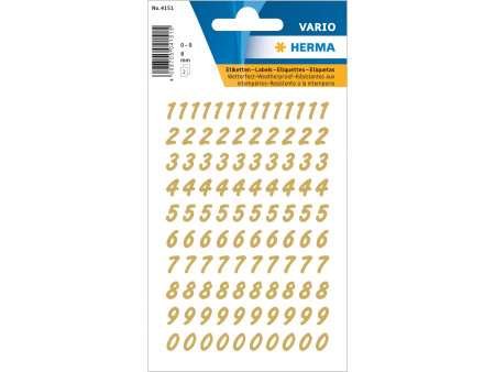 HERMA stickers chiffres 0-9, film transparent,