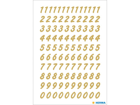 HERMA stickers chiffres 0-9, film transparent,